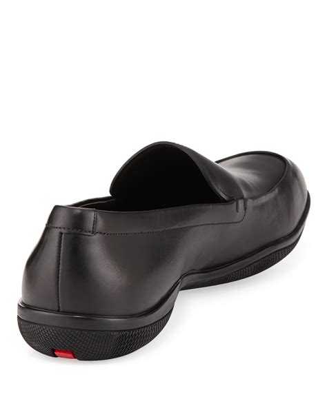 mens prada black loafers|prada driving loafers men's.